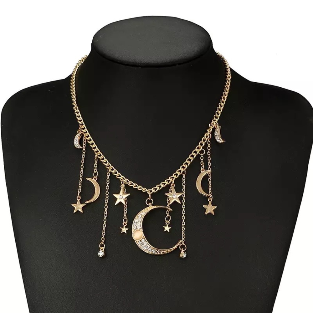 Bohemian Moon & Stars Crystal Necklace - Picture 11 of 16